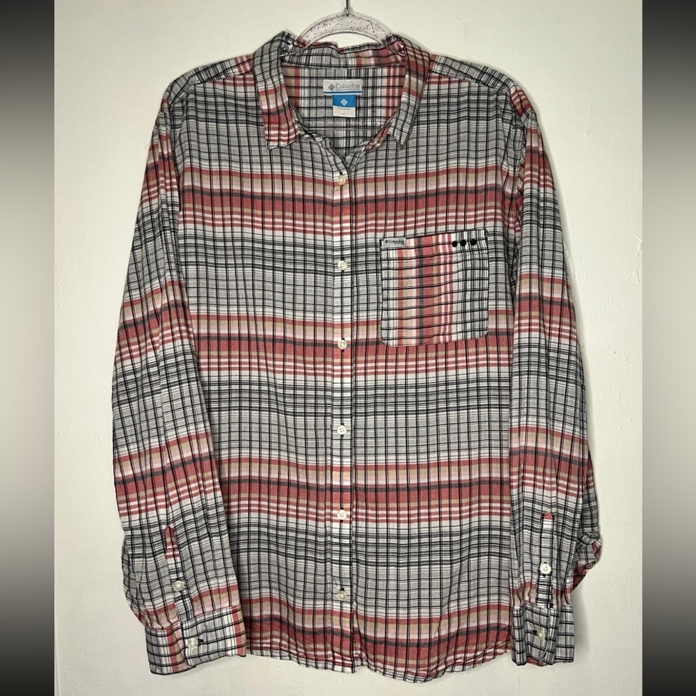 Men's Plaid Button-Up Shirt Columbia Performance Fishing Gear